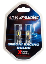 Simoni Racing T10 10-LED Lampen 'Canbus No-Polarity' - High Brightness Superwhite - Set à 2 stuks