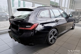 Echt 3D Carbon Achterbumperprotector passend voor BMW 3 Touring (G21) Facelift 2022- 'Ribs'