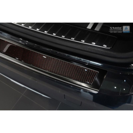 RVS Achterbumperprotector 'Deluxe' passend voor BMW X3 F25 2014-2017 Zwart/Rood-Zwart Carbon