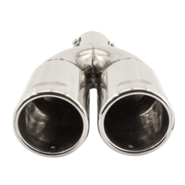 Simoni Racing Uitlaatsierstuk Dubbel Rond RVS - Ø76xL230mm - Montage ->61mm