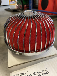 Air Filter 76mm Chroom/Rood