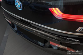 Zwart RVS Achterbumperprotector passend voor BMW i3 (i01) Facelift 2017- 'Ribs'