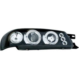 Set Koplampen passend voor Subaru Impreza 1997-2000 - Zwart - incl. Knipperlichten & Angel-Eyes