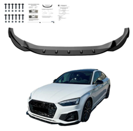 Oneway Voorspoilerlip passend voor Audi A5 S-Line/S5 F5 Facelift 2019- - Glanzend zwart
