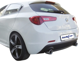 InoXcar 100% RVS Dubbele Sportuitlaat passend voor Alfa Romeo Giulietta 1750Tbi (240pk) 2016- 110mm X-Race (Ø60mm)
