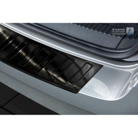 Zwart RVS Achterbumperprotector passend voor Skoda Fabia III Combi 2015- 'Ribs'