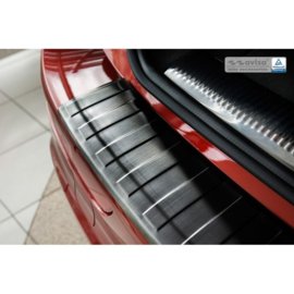 Zwart RVS Achterbumperprotector passend voor Audi Q5 2008-2012 & 2012- 'Ribs'