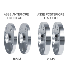 Simoni Racing Aluminium Spoorverbreder Set - 2x16mm(VA) - 2x20mm(AA) (Naaf 72,6mm) inclusief wielbouten - passend voor BMW diversen