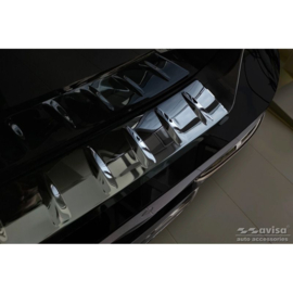 Zwart-Chroom RVS Achterbumperprotector passend voor BMW 7-Serie (G70) 2023- met M-Pakket 'Ribs'