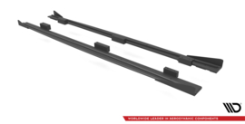 Maxton Design STREET PRO SIDESKIRTS DIFFUSERS + FLAPS AUDI S3 / A3 S-LINE SPORTBACK 8V FACELIFT Gloss Black