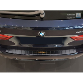 Zwart RVS Achterbumperprotector passend voor BMW 5-Serie G31 Touring 2017-2020 excl. M-Sport 'Ribs'