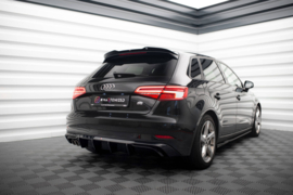 Maxton Design ACHTERPANEEL AUDI A3 SPORTBACK 8V FACELIFT (VERSIE MET DUBBELE UITLAATTIP) Gloss Black