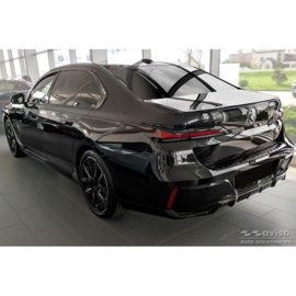 Zwart-Chroom RVS Achterbumperprotector passend voor BMW 7-Serie (G70) 2023- met M-Pakket 'Ribs'