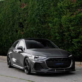 Oneway Voorspoilerlip passend voor Audi A3 (8Y) S-Line/S3 Facelift 2025- - Glanzend zwart