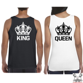 Tanktop King & Queen + Kroon (Black & White)