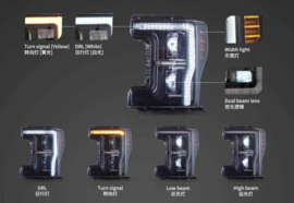VLAND LED-projectorkoplampen voor 2017-2019 Ford F250 F350 F450 F550