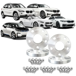 Simoni Racing Aluminium Spoorverbreder Set - 2x15mm(VA) - 2x18mm(AA) (Naaf 66,6mm) inclusief wielbouten - passend voor BMW diversen