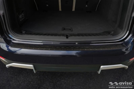 Zwart RVS Achterbumperprotector passend voor BMW iX3 (G08) 2020- 'Ribs'
