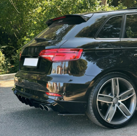 Oneway Achterbumperskirts (Hoeken) passend voor Audi S3 Sportback 8V Facelift 2016-2020 - Glanzend zwart (Enkel passend i.c.m. OW RV21033)