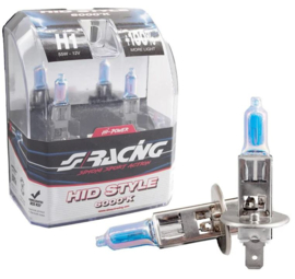 Simoni Racing Halogeen Lampen 'HID Style' H1 (6000K) Hyperwhite 12V/55W, set à 2 stuks ECE-R37