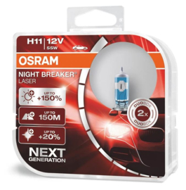 Osram Night Breaker Laser Halogeen lampen - H11 - 12V/55W - set à 2 stuks