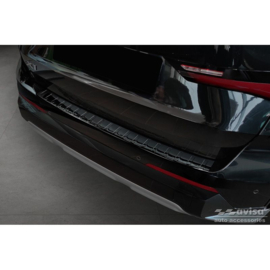 Zwart-Chroom RVS Achterbumperprotector passend voor BMW X1 U11 / U11 xLine 2022- 'Ribs'