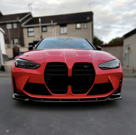 Oneway Voorspoilerlip passend voor BMW M3 G80 & M4 G82 2021- - Glanzend zwart