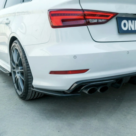 Oneway Achterbumperskirts (Hoeken) passend voor Audi S3 8V Sedan 2013-2016 - Glanzend zwart