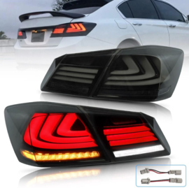 VLAND LED-achterlichten voor Honda Accord 2013-2015 met sequentiële achterlichten Kleur: Gerookt