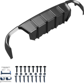 Oneway Achterbumperskirt (Diffuser) passend voor BMW 4-Serie G26 M-Pack/M440i 2021- (met dubbel rond of ovale uitlaatsierstukken) - Glanzend zwart