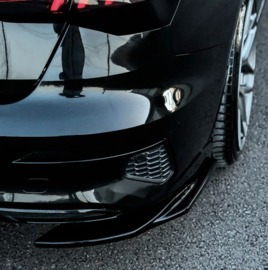 Oneway Achterbumperskirts (Hoeken) passend voor Audi A3 (8Y) Sedan 2020-2024 excl. S-Line/S3/RS3 - Glanzend zwart