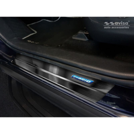 Zwart RVS Instaplijsten passend voor Toyota RAV4 (5th Gen.) 2018- - 'Hybrid' - 4-delig
