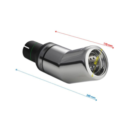 Ulter Sport Uitlaatsierstuk - Rond DTM Ø80mm - Lengte 170mm - Montage ->50mm - RVS