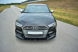 Maxton Design VOORSPLITTER V.1 AUDI S3 / A3 S-LINE 8V FL SEDAN Gloss Black