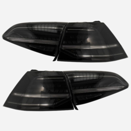 Set LED Achterlichten passend voor Volkswagen Golf VII 2012-2017 & Facelift (7.5) 2017- excl. Variant - Zwart - incl. Dynamic Running Light