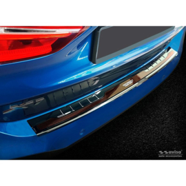 RVS Achterbumperprotector 'Deluxe' passend voor BMW X1 F48 2015-2022 'Performance' Zwart/Rood-Zwart Carbon