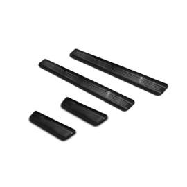 Zwart RVS Instaplijsten passend voor Volkswagen Golf VIII HB 2020- Brushed Steel 'Lines' - 4-delig