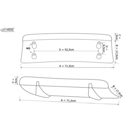 Achterskirt 'Diffusor U-Diff' passend voor Mercedes S-Klasse Coupe C216 2006-2013 (PU)