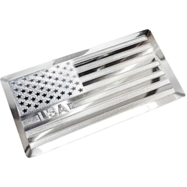 Aluminium Embleem/Logo - Flag USA - 7x3,6cm