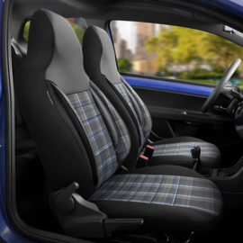 Universele Stoffen 'CityBug' Stoelhoezenset 'Sports' Zwart/Grijs/Blauw - 9-delig - geschikt voor Side-Airbags