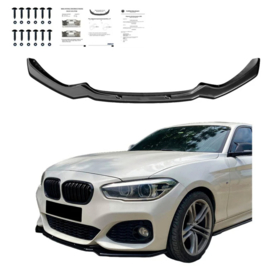 Oneway Voorspoilerlip passend voor BMW 1-Serie F20/F21 M-Power Facelift 2015-2019 - Glanzend zwart