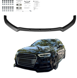Oneway Voorspoilerlip passend voor Audi S3 Sportback 8V Facelift 2016-2020 - Glanzend zwart