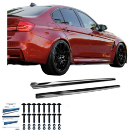 Oneway Set Sideskirts passend voor BMW M3 F80 2014-2018 - Glanzend zwart