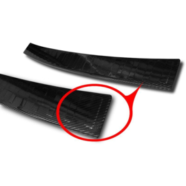 Echt 3D Carbon Achterbumperprotector passend voor Volkswagen Transporter T6 2015- (met achterklep) 'Ribs'