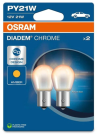 Osram Diadem Chroom Halogeen lampen - BAU15S - 12V/21W - set à 2 stuks - Amber