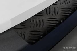 Matzwart Aluminium Achterbumperprotector passend voor Volkswagen Caddy 2004-2015 & FL 2015-2020 'Riffled Plate'
