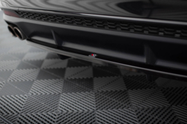 Maxton Design CENTRALE ACHTERSPLITTER (MET VERTICALE SPIJLEN) AUDI S4 B9 FACELIFT Gloss Black