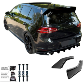 Oneway Achterbumperskirts (Hoeken) passend voor Volkswagen Golf VII HB GTi/GTD 2013-2016 – Glanzend zwart