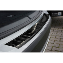 Zwart RVS Achterbumperprotector passend voor BMW X1 (F48) 2015-2022 'Ribs'