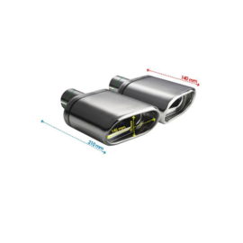 Ulter Sport Uitlaatsierstuk (links) - Ovaal 145x75mm - Lengte 140mm - Montage ->50mm - RVS